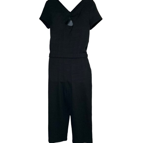 T By Talbots Women's Black Jumpsuit With Waist Tie & Keyhole Back Size SP SPF 50 - Picture 4 of 10